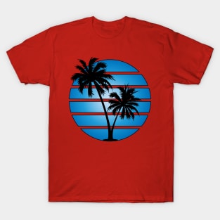 Retrowave Deep Blue Sunset T-Shirt